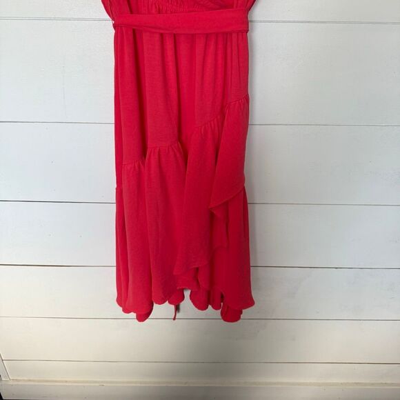 Nel + Lo Women’s 2X Pink Wrap Dress Stretchy Plus Size - Picture 2 of 7